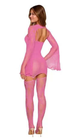 3-Piece Bodystocking Set - Milkshake Pink | One Size