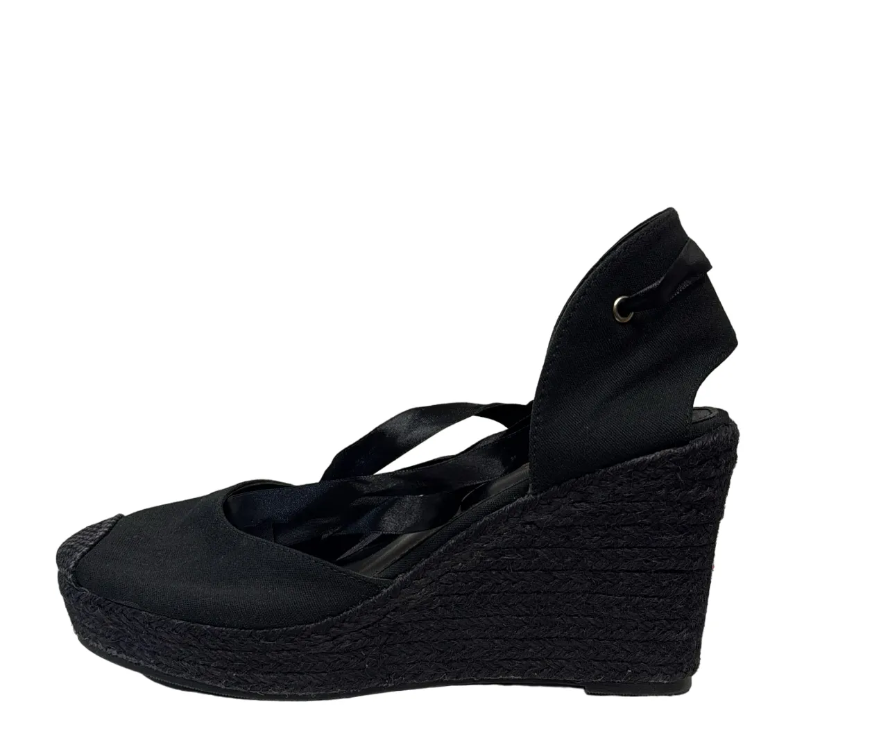 Acata Women's Black Wedge Sandals Shoe