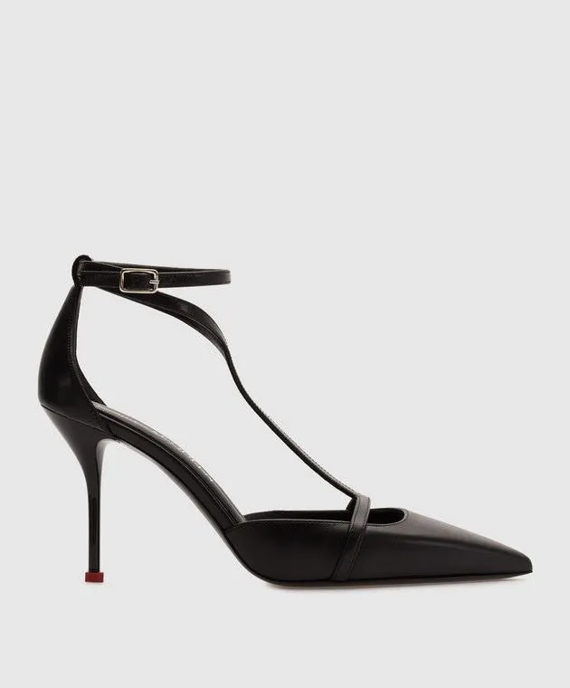 ALEXANDER MCQUEEN Elegant Blush Black Calf Leather Pumps