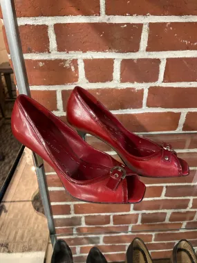 Anne Klein Red Buckle Pumps Size 6 1/2