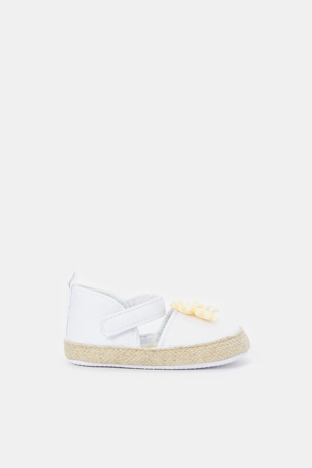 Babies White Bow Pram Shoe