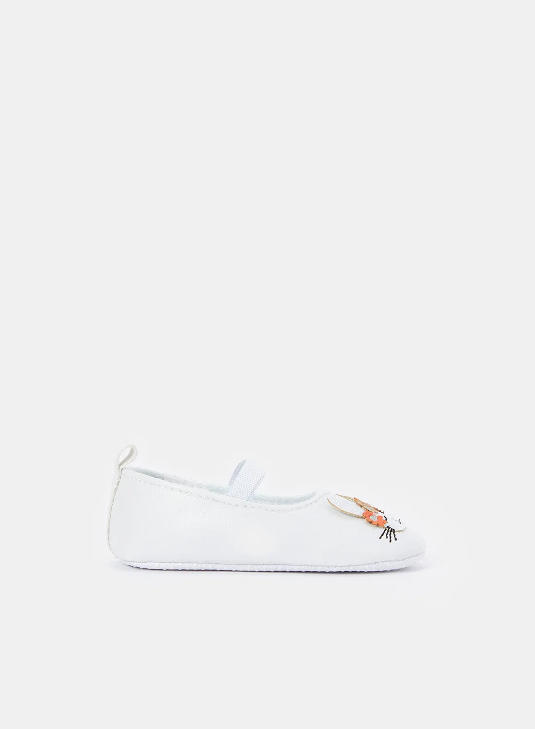 Babies White Embellished Pram Shoe