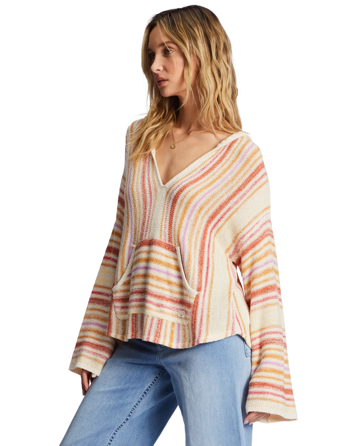 Baja Beach Hooded Jumper in Bright Poppy