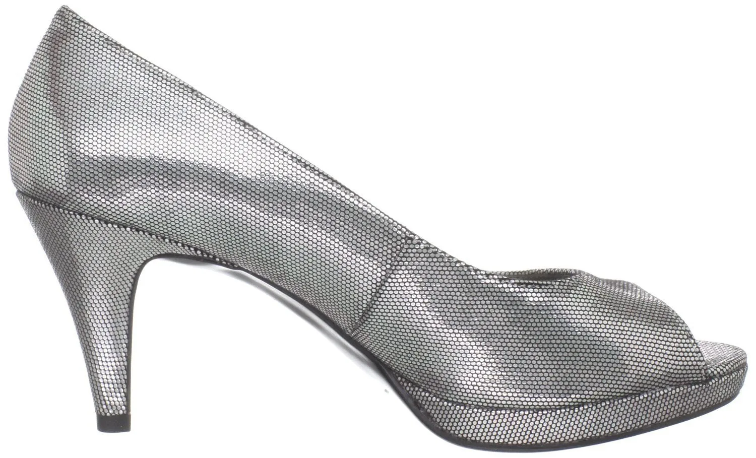 Bandolino Mylah Peep Toe Pump,Silver (Women)