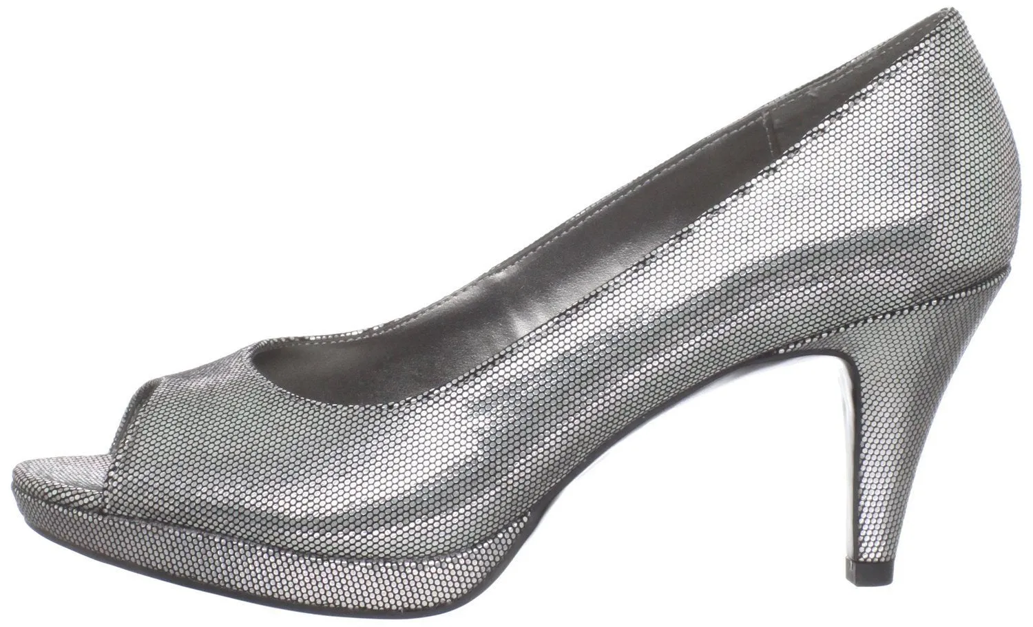 Bandolino Mylah Peep Toe Pump,Silver (Women)