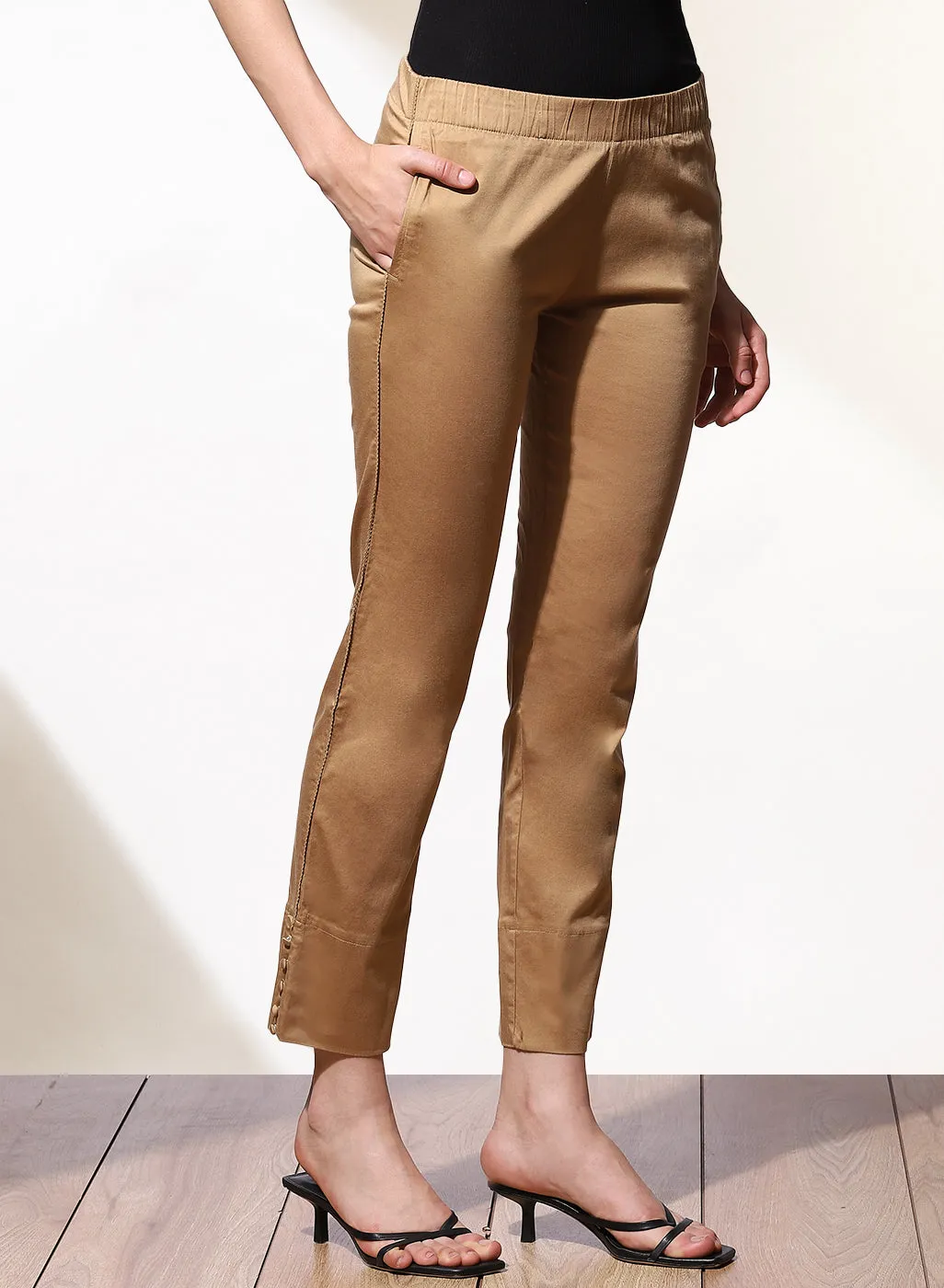 Beige Capri In Solid Color