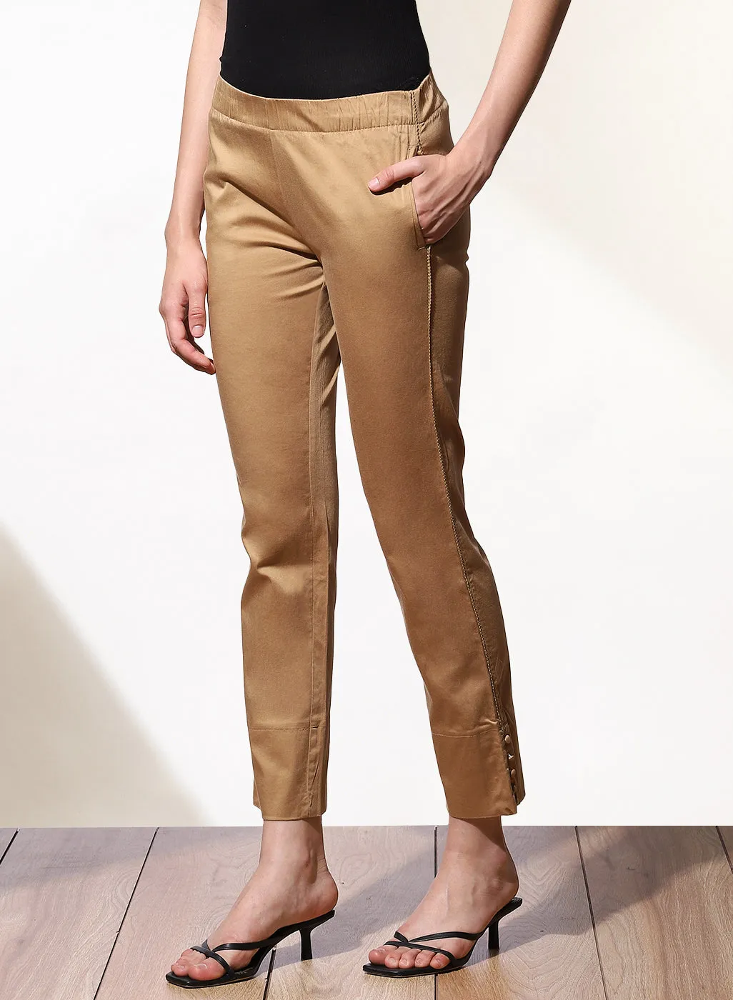 Beige Capri In Solid Color