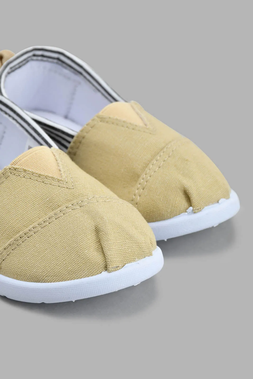 Beige Stripe Slip-On Pump