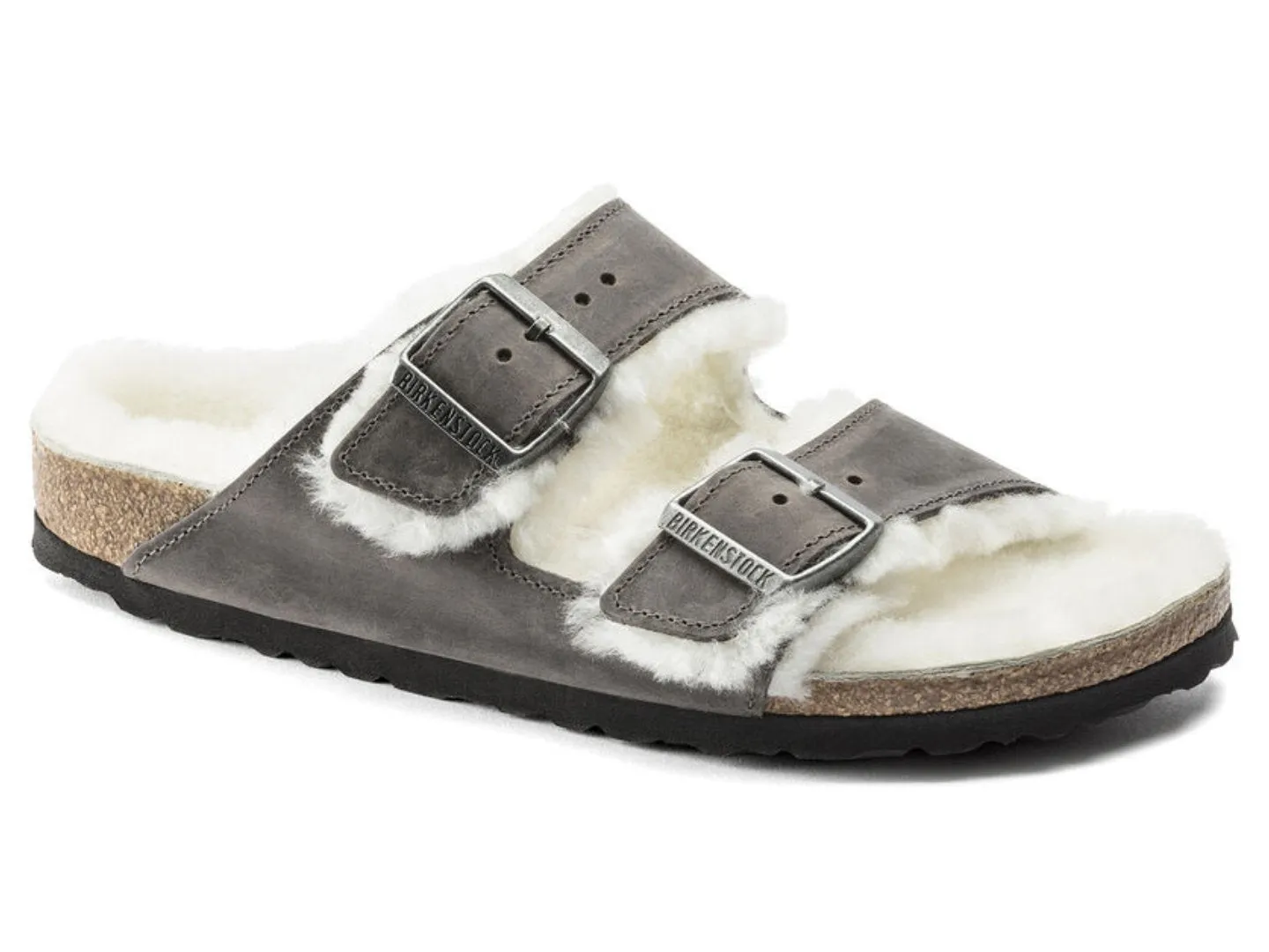 Birkenstock: Arizona Shearling in Iron