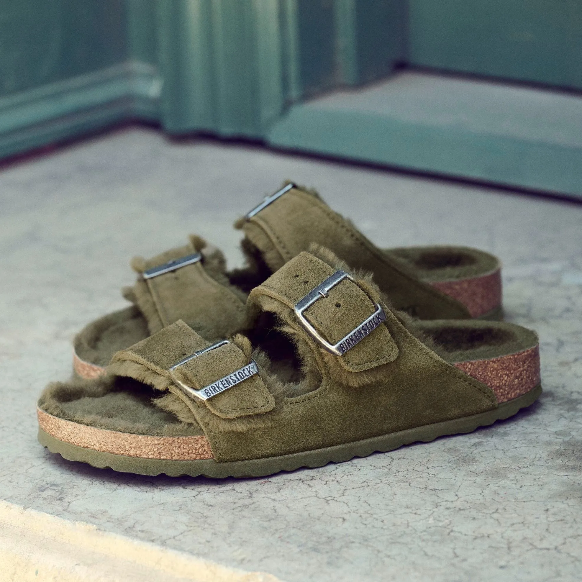 Birkenstock Arizona Shearling thyme suede/thyme shearling