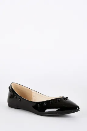 Black Pointed Toe Patent Pumps