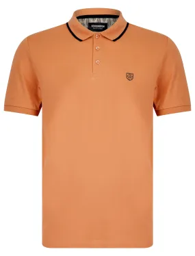 Buckfast Cotton Pique Polo Shirt in Cork Taupe - Kensington Eastside