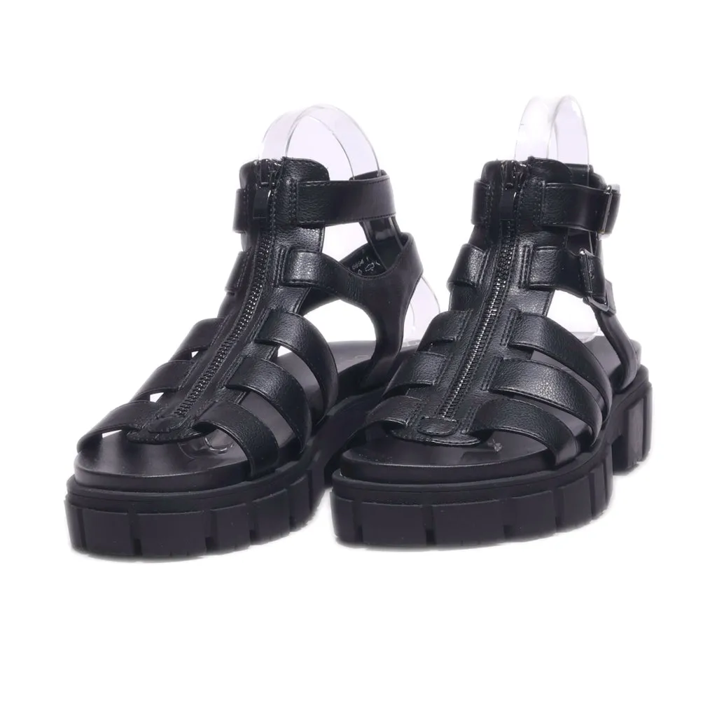 Catwalk Wedge Sandals Leather Black Colour For Women