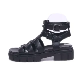 Catwalk Wedge Sandals Leather Black Colour For Women