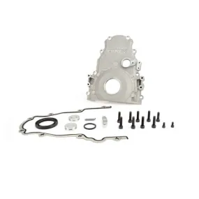 Comp Cams Timing Cover - 2 Piece - Gaskets / Hardware - Aluminum - Black Anodized - GM LS-Series