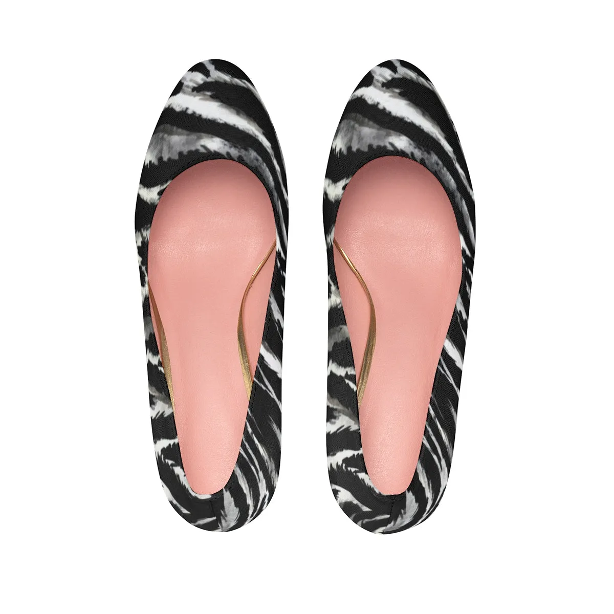 Cool Zebra Black White Stripe Animal Print Women's Platform Heels Pumps Shoes