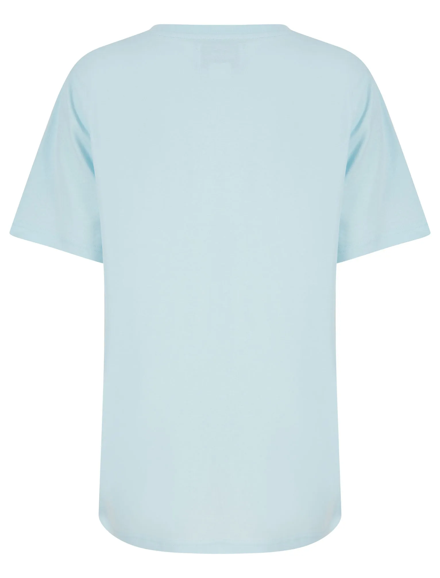 Cora Flocked Motif Cotton Jersey T-Shirt in Sky Blue - Tokyo Laundry