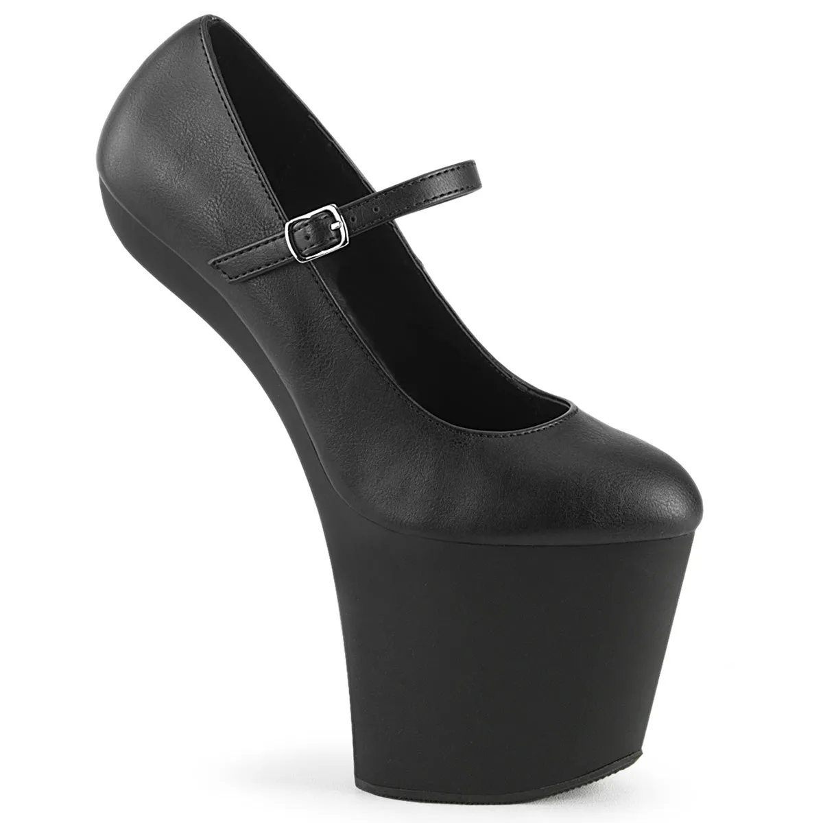 CRAZE-880 Black Ankle Heelless High Heel