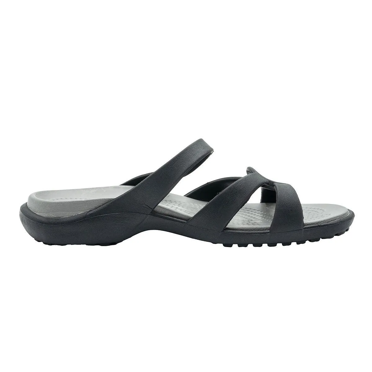 Crocs Meleen Twist Flat Sandals Rubber Black Colour For Women