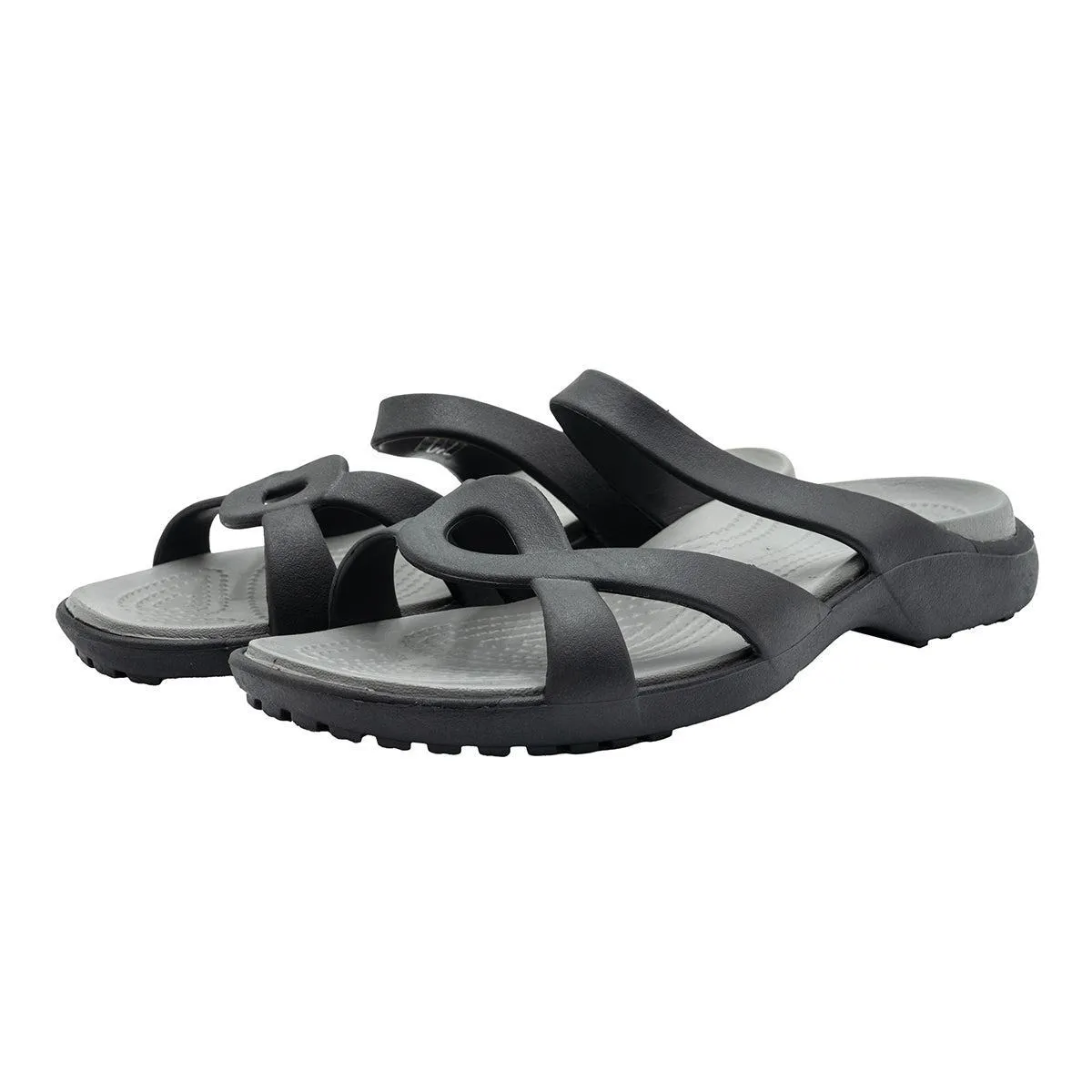 Crocs Meleen Twist Flat Sandals Rubber Black Colour For Women