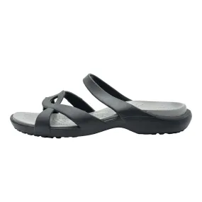 Crocs Meleen Twist Flat Sandals Rubber Black Colour For Women