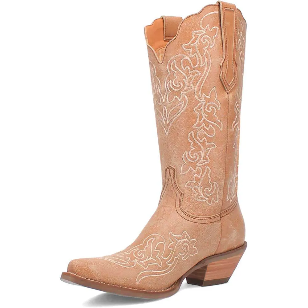 Dingo's Flirty N' Fun Camel Almond Toe Leather Boots