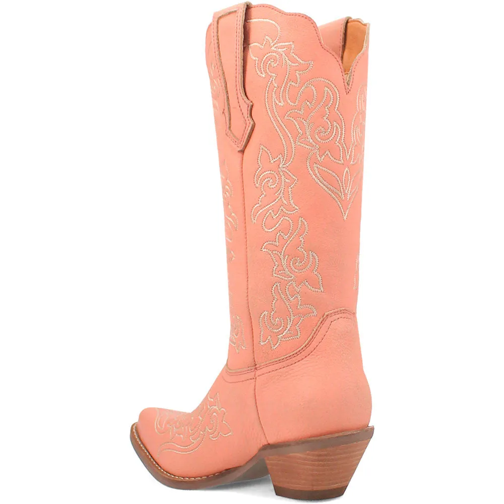 Dingo's Flirty N' Fun Peach Almond Toe Leather Boots