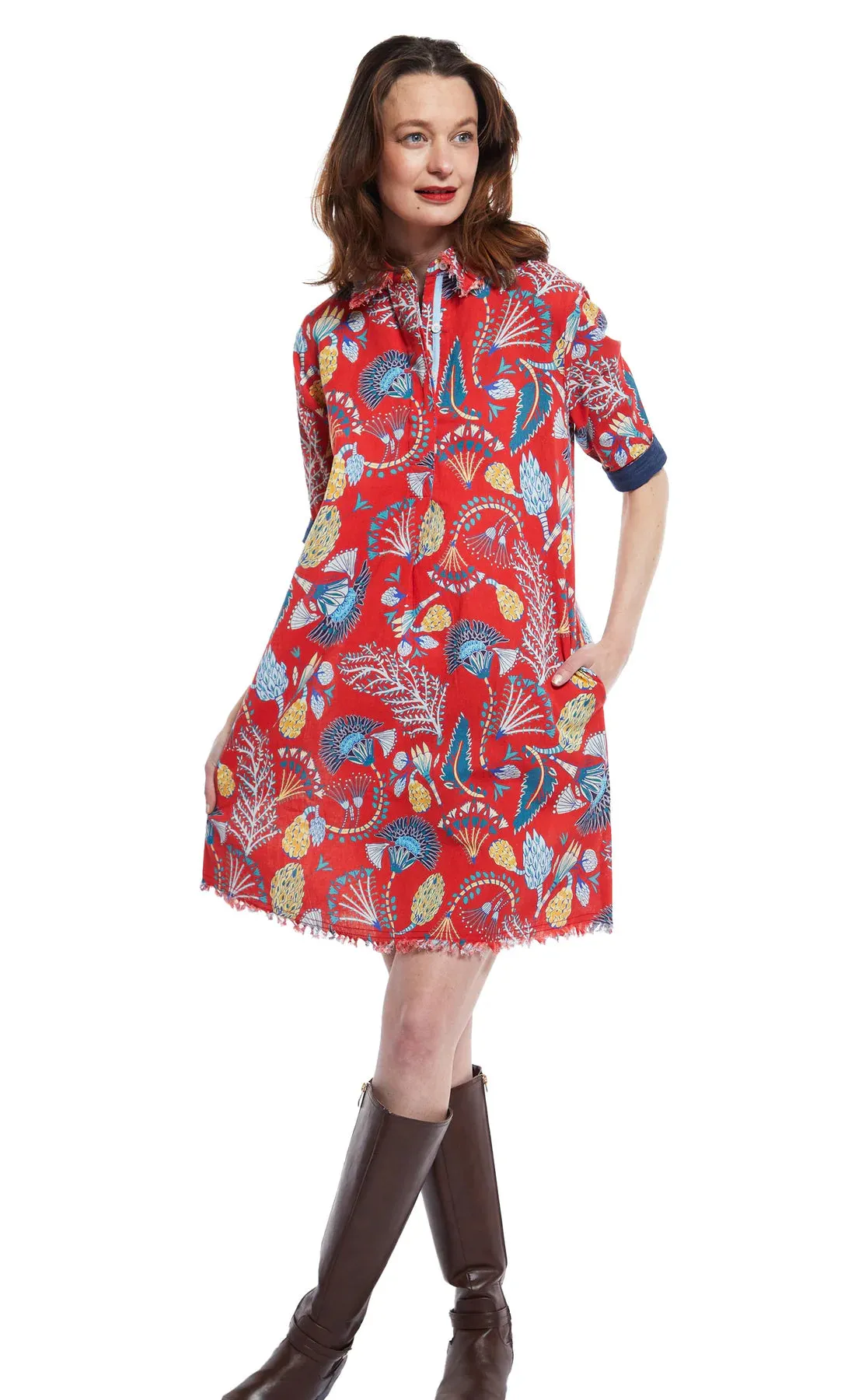 Dizzy Lizzie 615A-F828 Chatham Red Print Dress