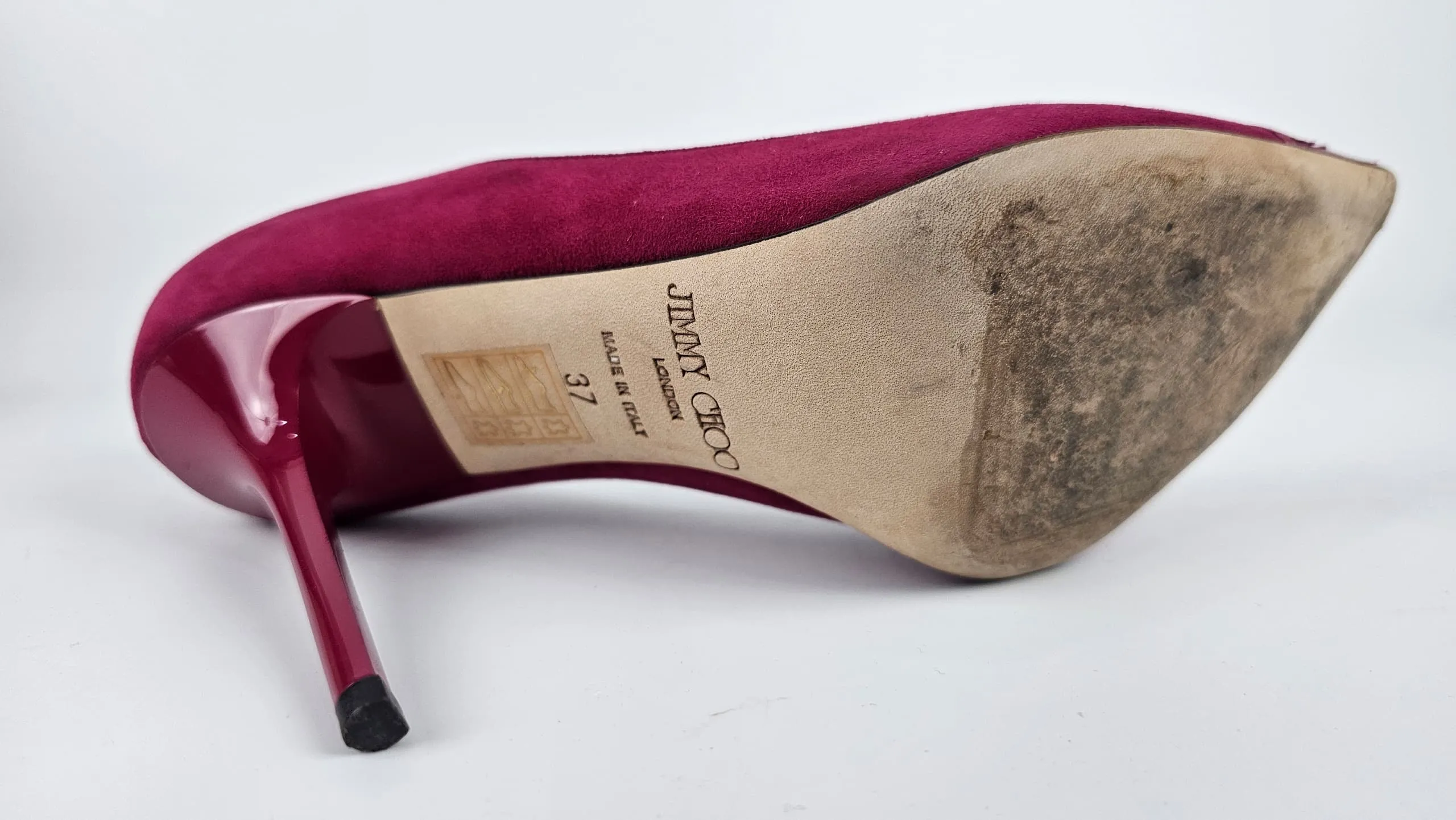 Elaphe Captoe Suede Pumps in Raspberry