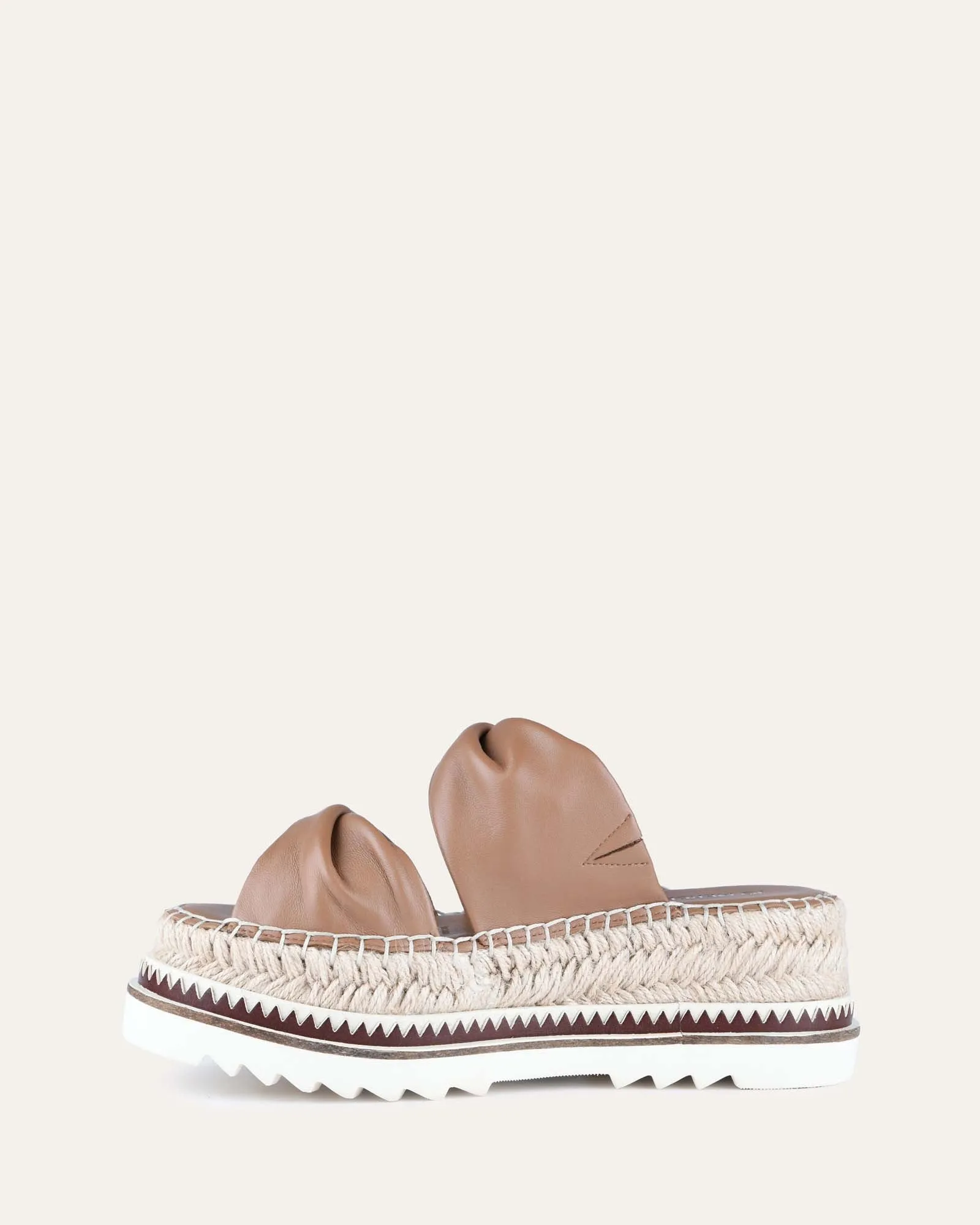 ELENA ESPADRILLE SLIDES TAN LEATHER