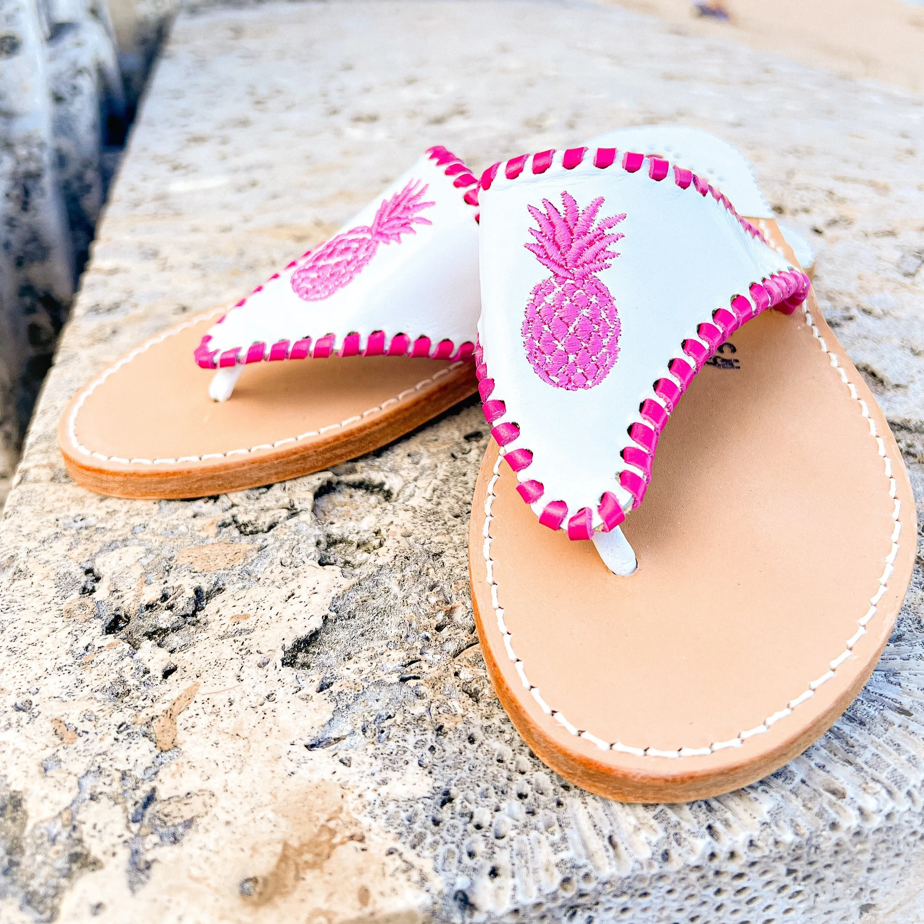 Embroidered Pink Pineapple