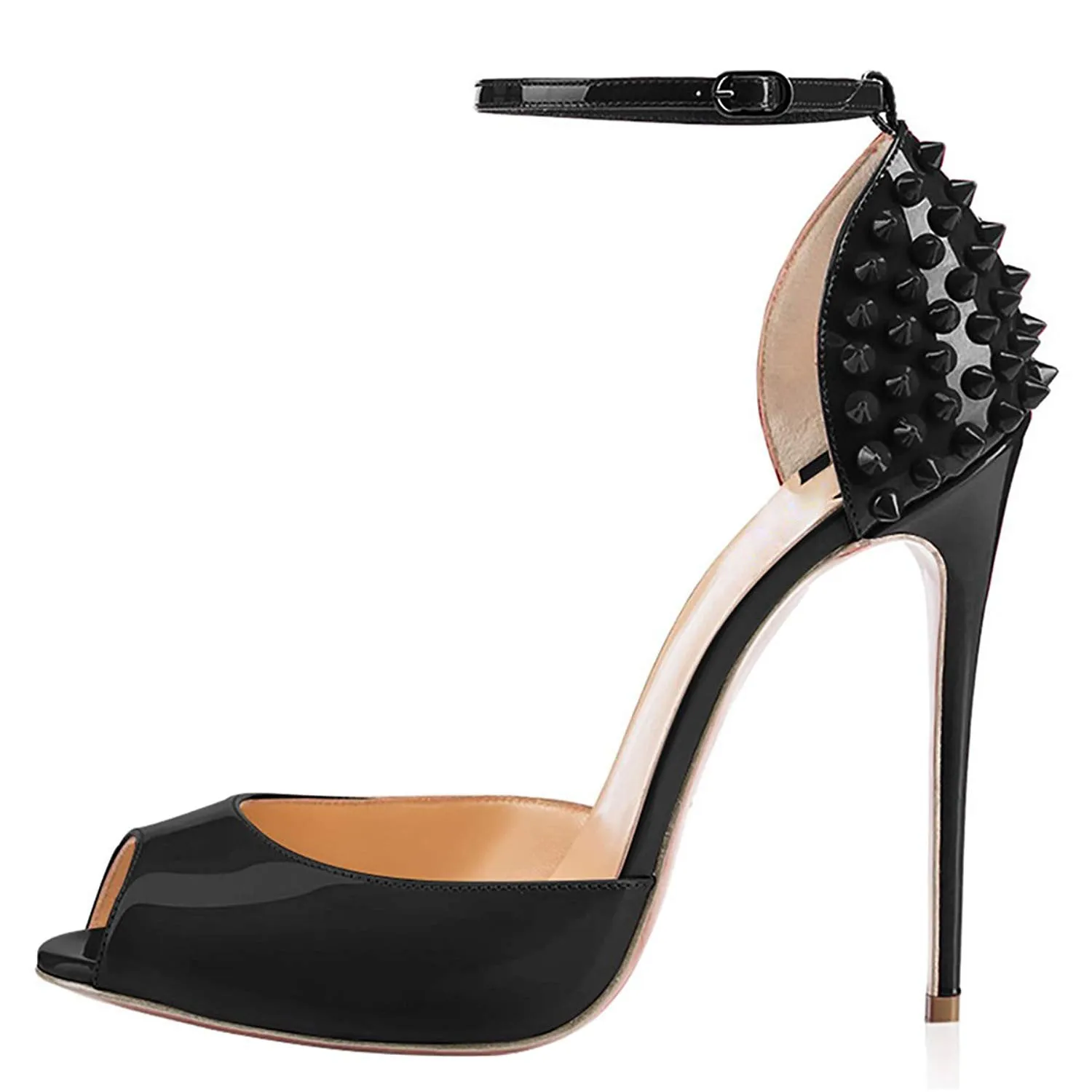 Fierce Rivet Fish Mouth High Heels