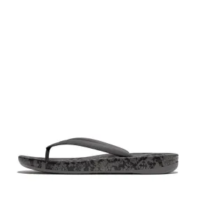 Fitflop iQushion Snake Print Thongs Pewter