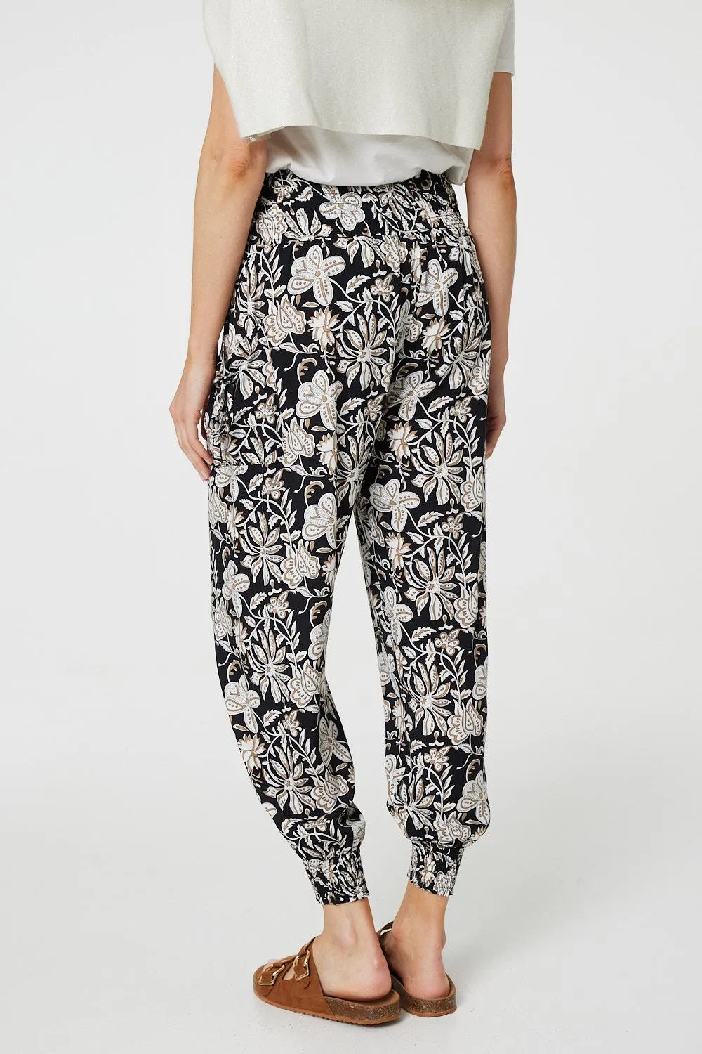 Floral Print Relaxed Harem Pants