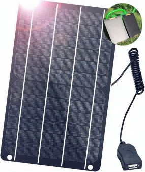 FXSolar™ Mini Solar Panel: 6W/5V, Outdoor USB Battery Charger, Camera/Phone