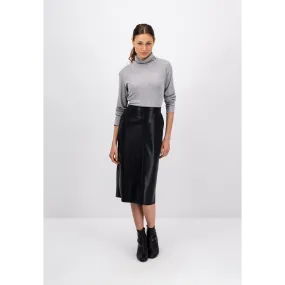 Fynch-Hatton Leather Optic Skirt In Black 3001