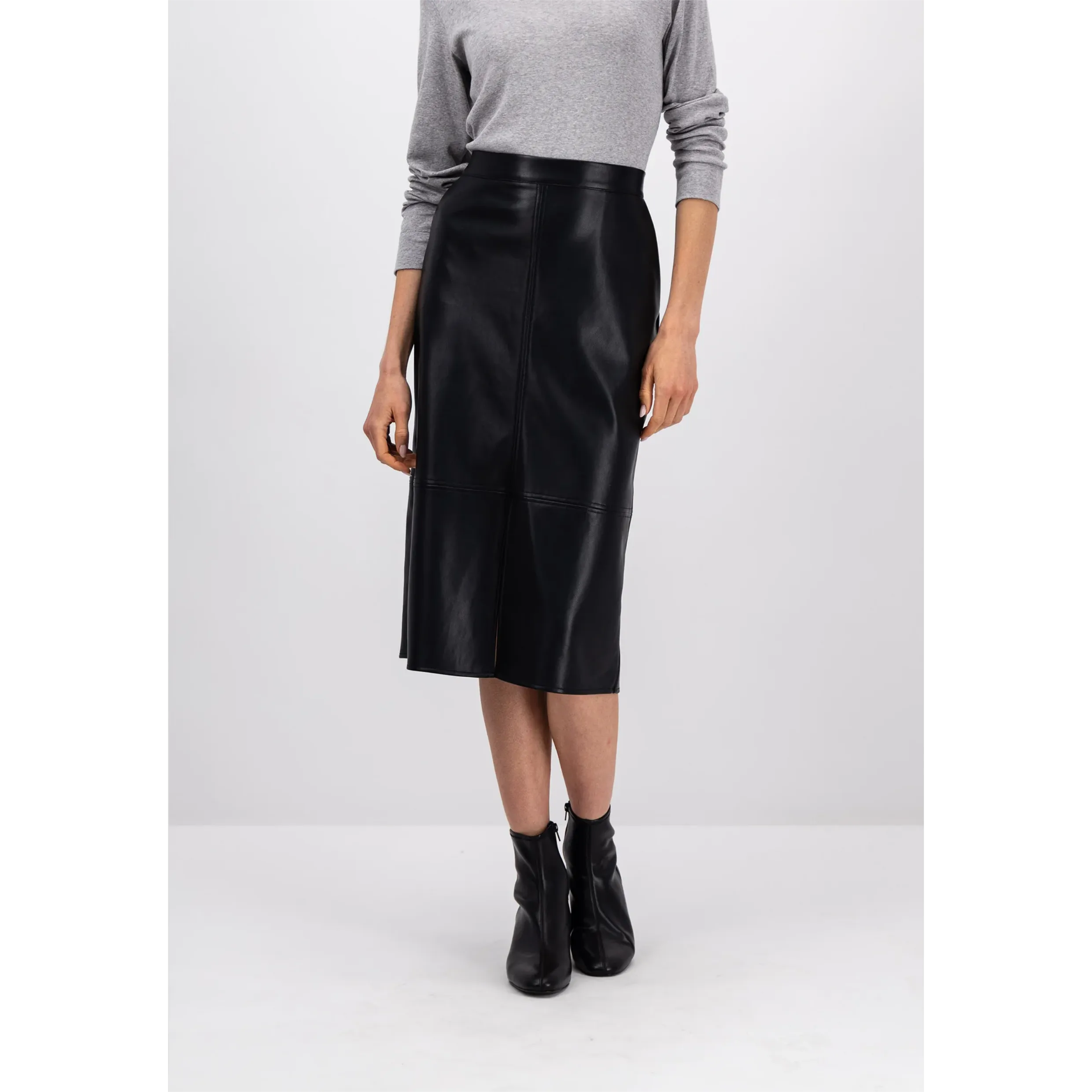 Fynch-Hatton Leather Optic Skirt In Black 3001