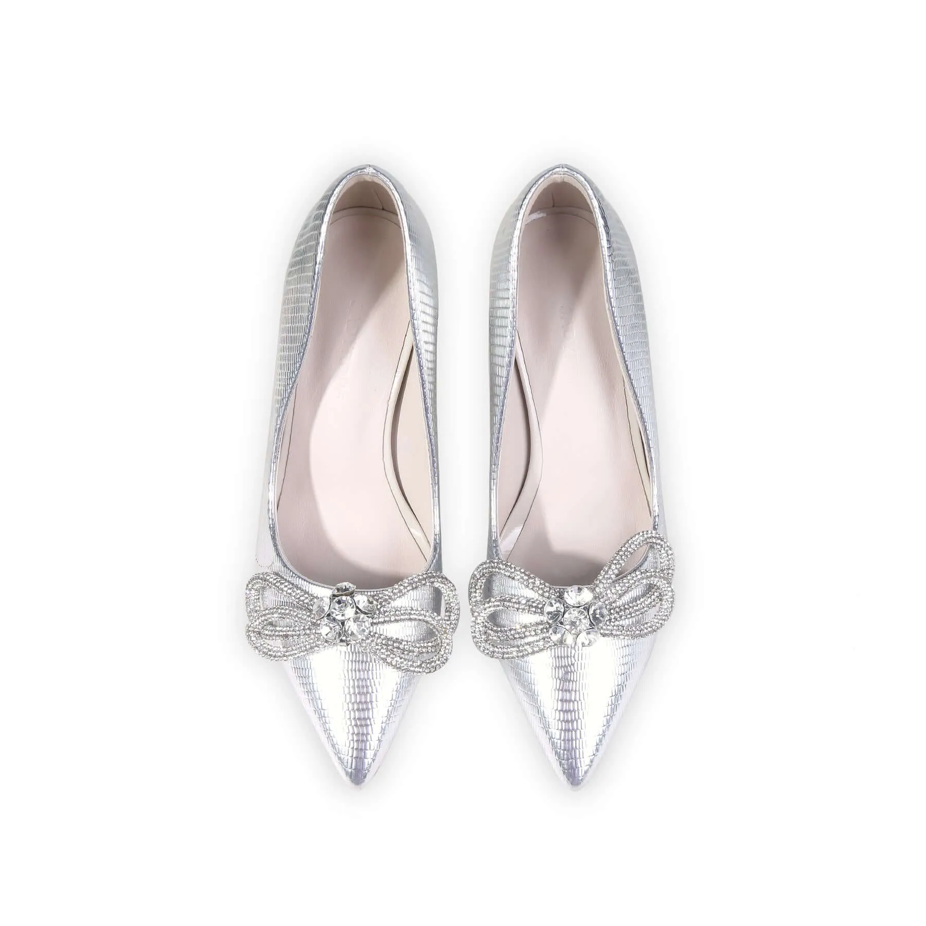 Gem-Embellished Bow-Tie Pumps