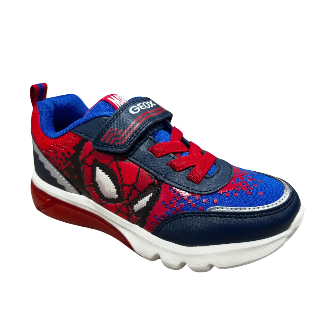 Geox Boys Trainer Ciberdron Spiderman Light Up Navy/Red