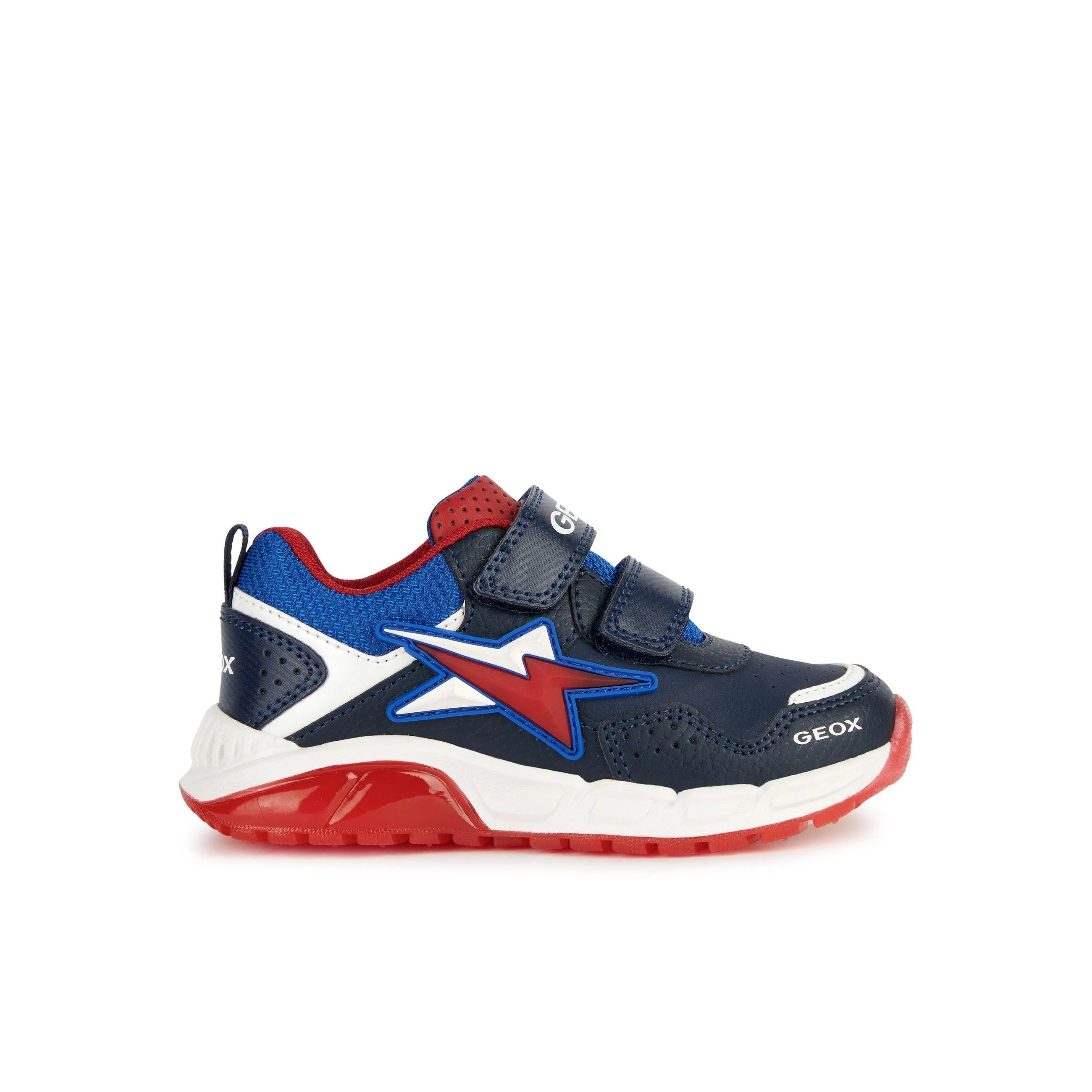 Geox Boys Trainer J Spaziale Light Up Navy/Red