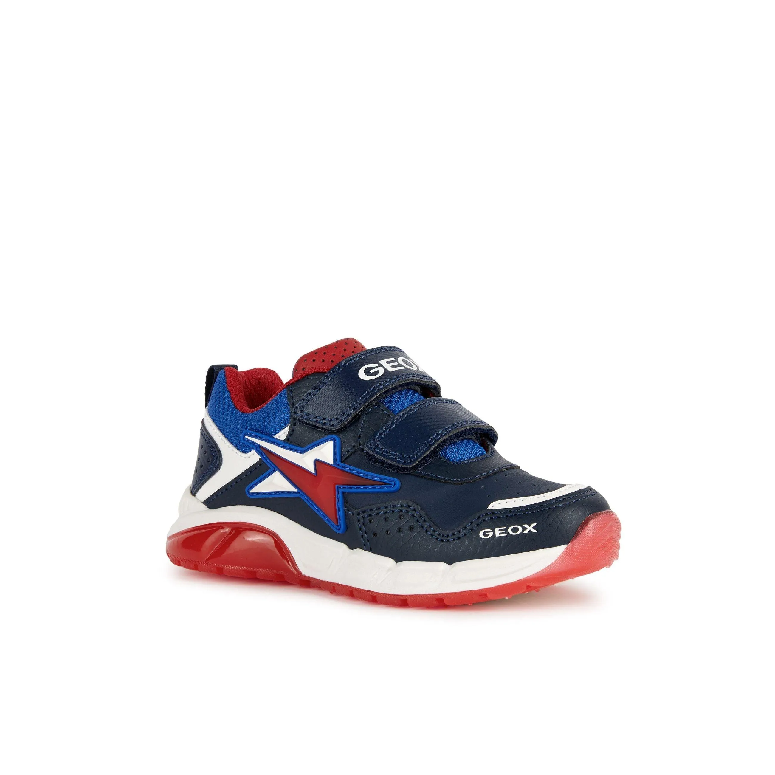 Geox Boys Trainer J Spaziale Light Up Navy/Red