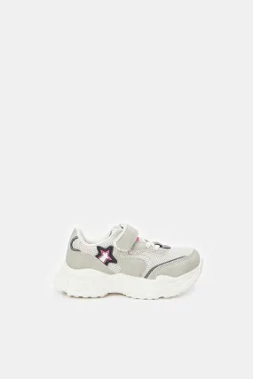 Girls Grey Patch Detail Trainer