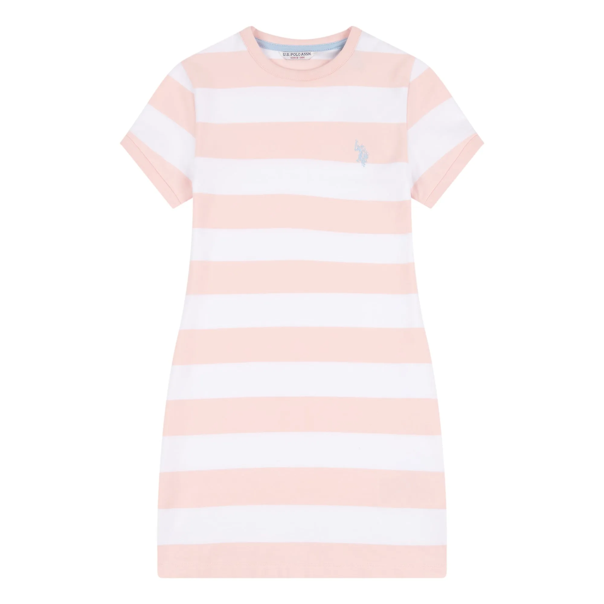 Girls Striped T-Shirt Dress in Crystal Rose