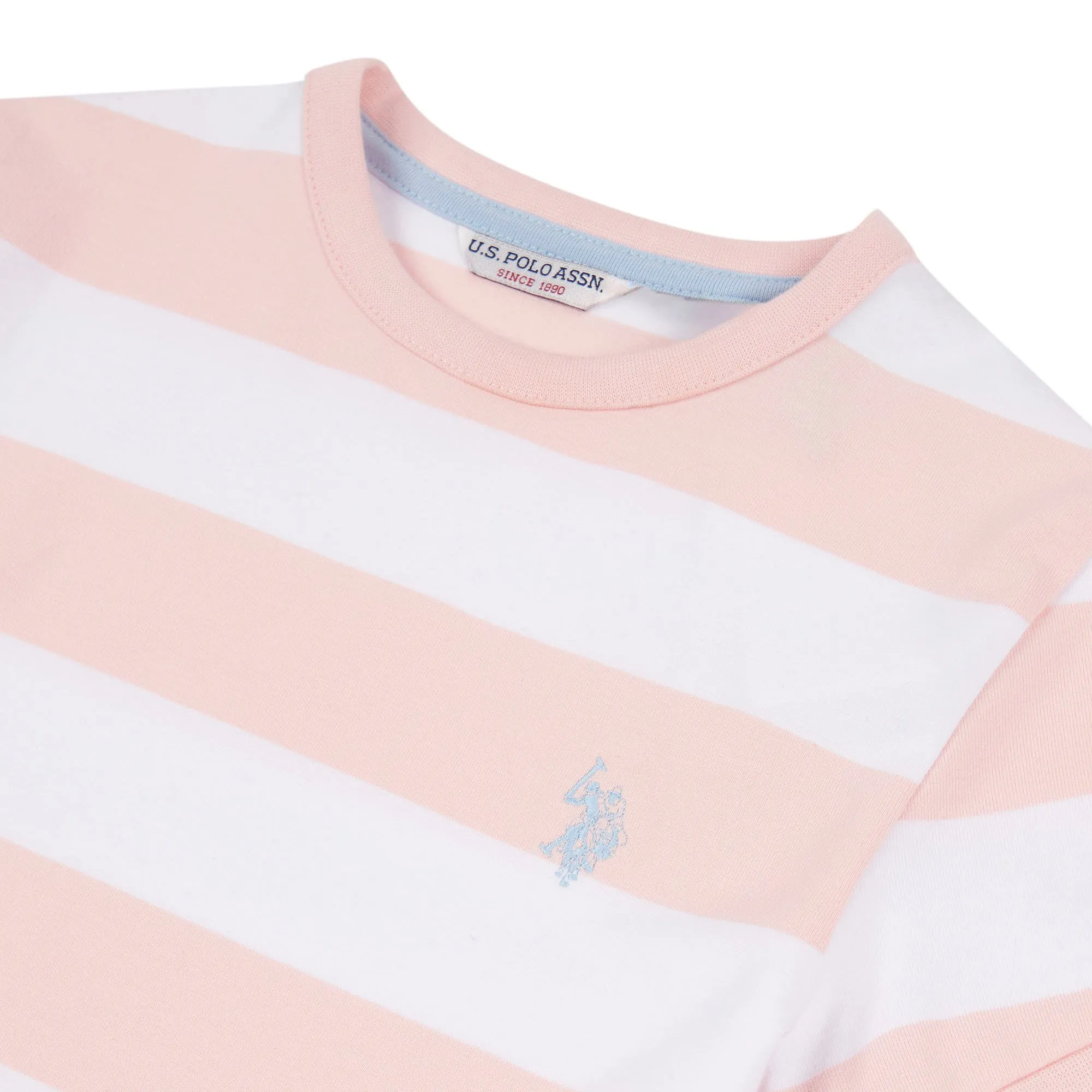 Girls Striped T-Shirt Dress in Crystal Rose