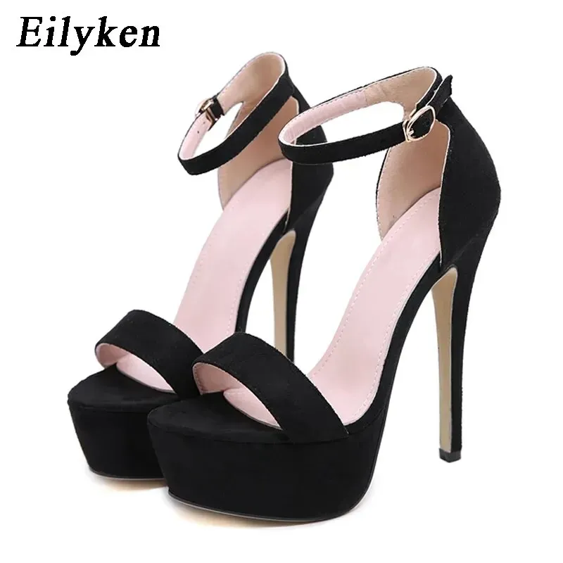 Gladiator Buckle Strap Women Sandals Thin High Heels Club Party Pumps Classics Black Pole Dancing Shoes Size 35-42