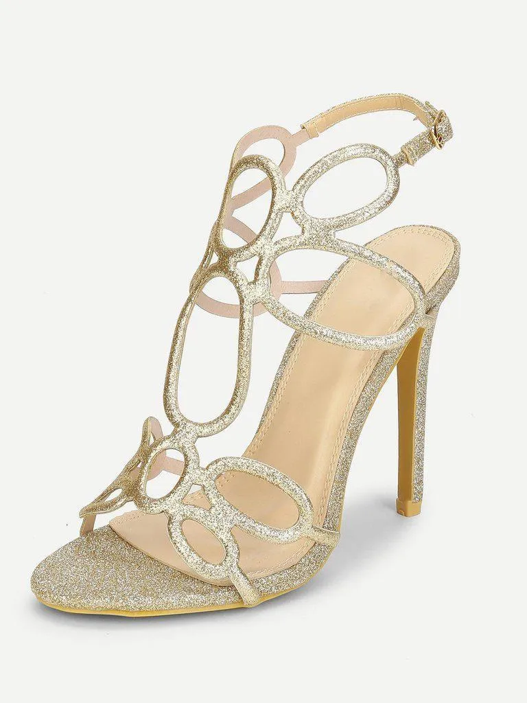 Glitter Design High Heel Sandals