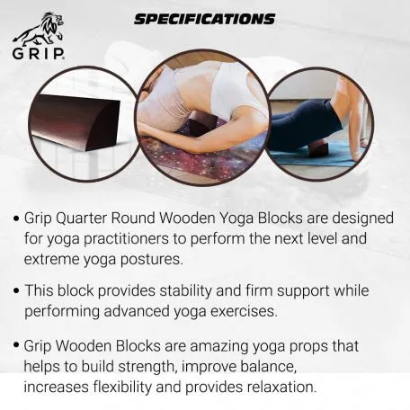 Grip Iyengar Quarter Round Wooden Blocks | Bars