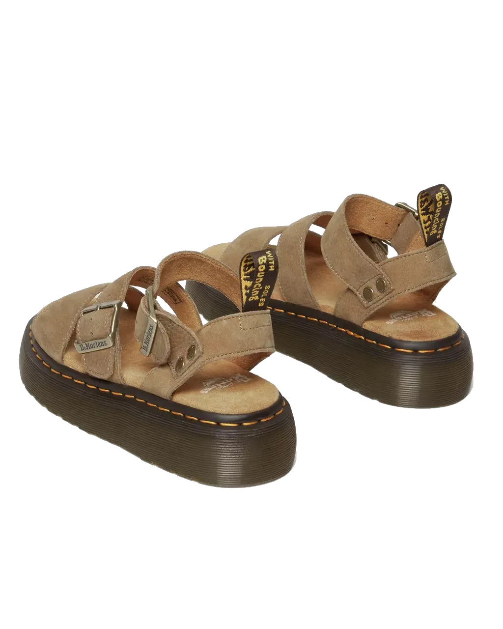 Gryphon Tumbled Nubuck Leather Platform Sandals in Savannah Tan