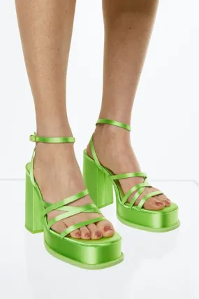 H&M platform sandals, bright green