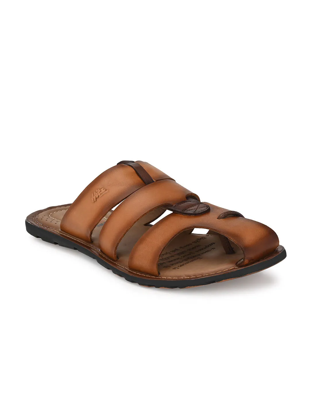 HITZ3411 Men's Tan Leather Daily Wear Open Slipper